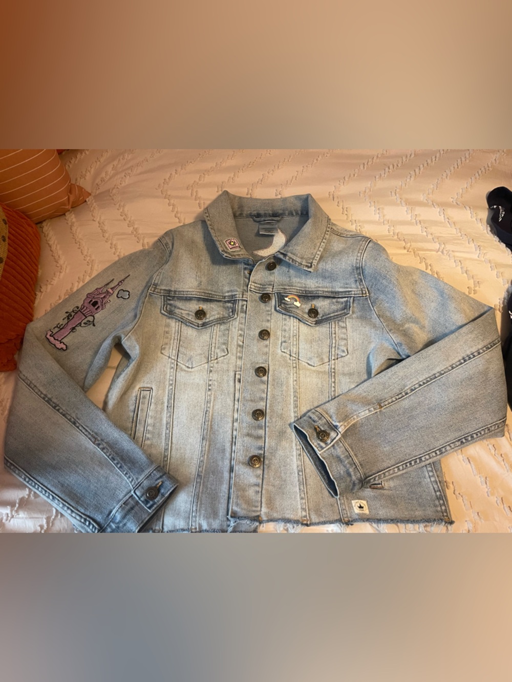 Disney Parks Tangled Rapunzel "let your power shine" Denim Jacket Size Large